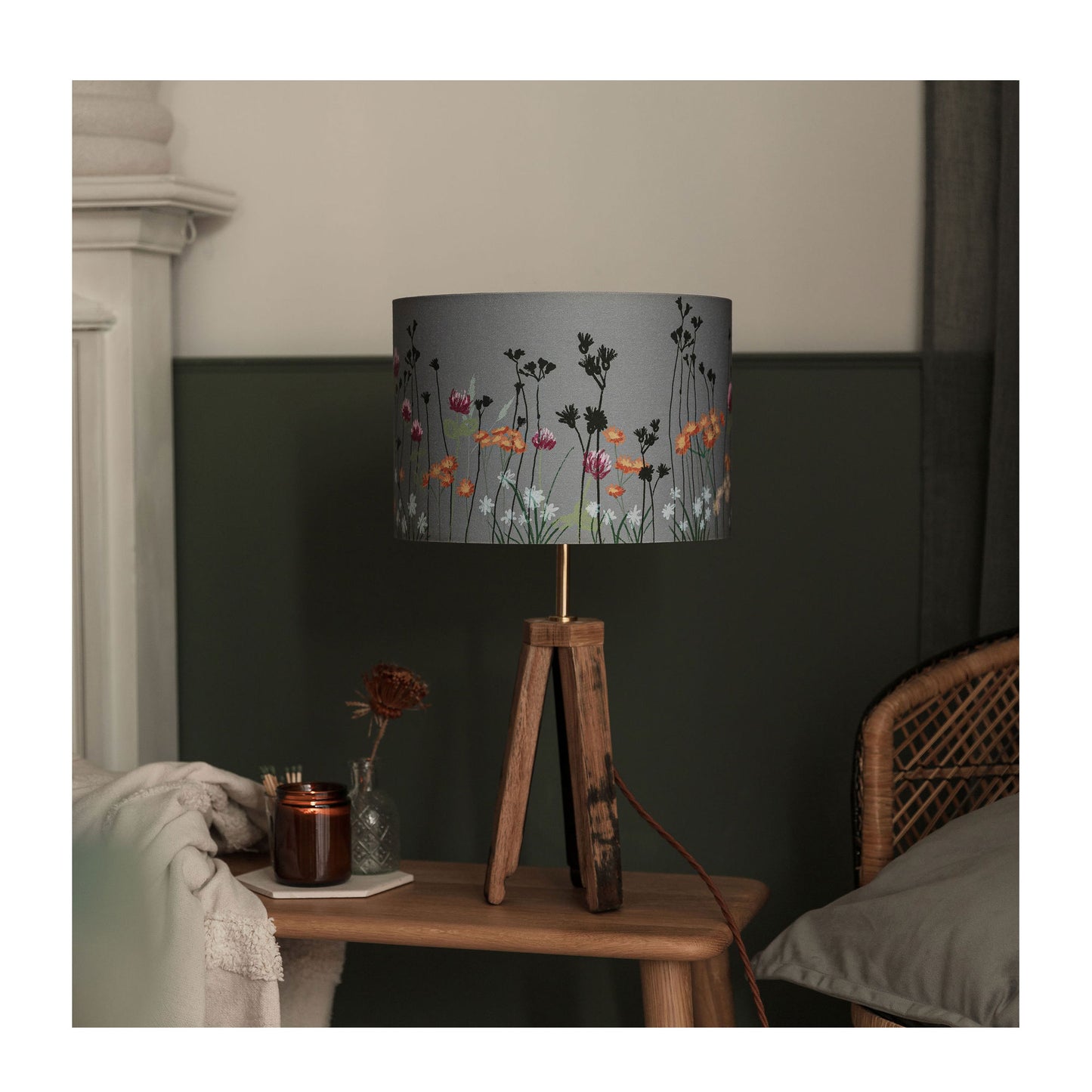A Blue Wildflower Lampshade from Harbour Lane Studio.