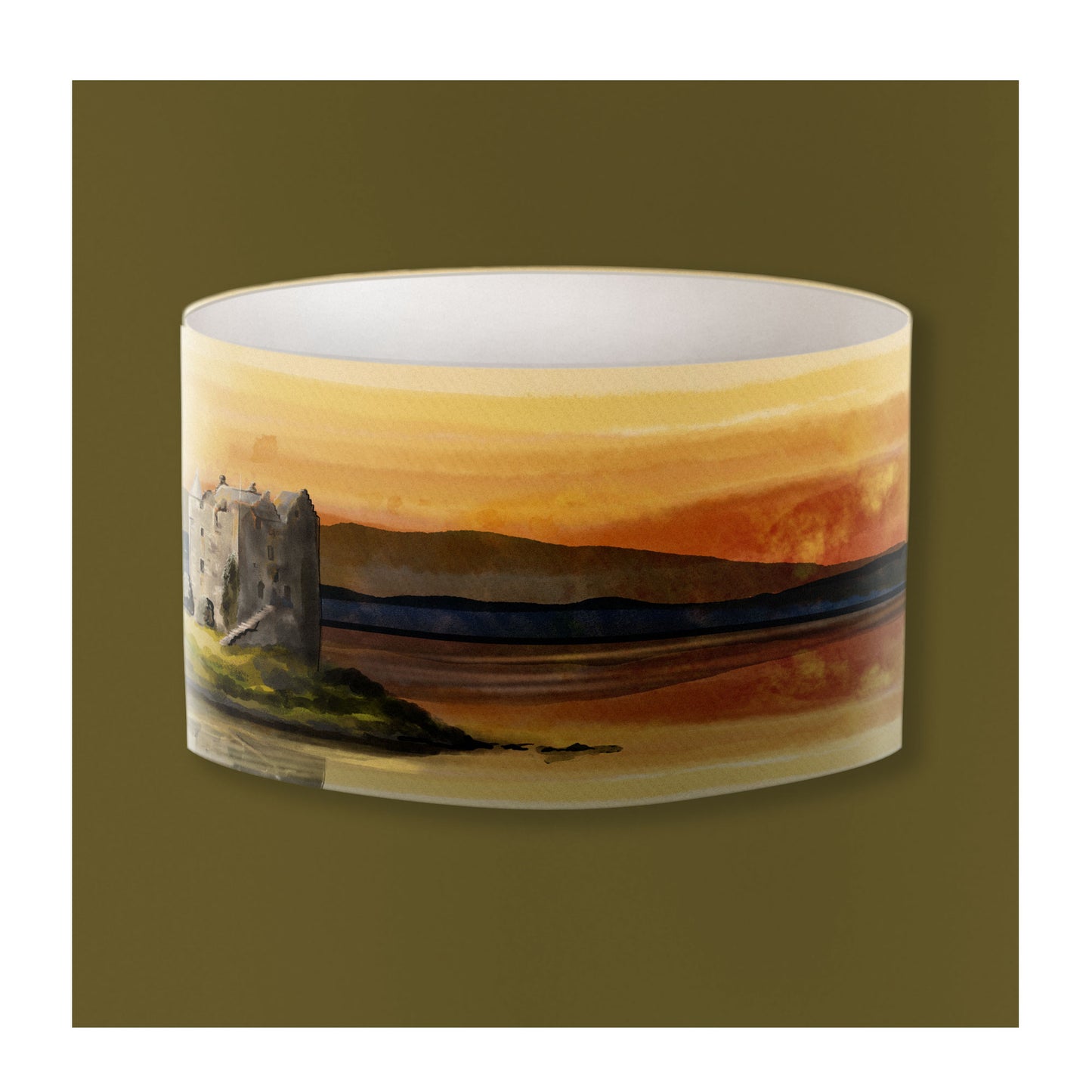 A Castle Stalker Lampshade from Harbour Lane Studio.