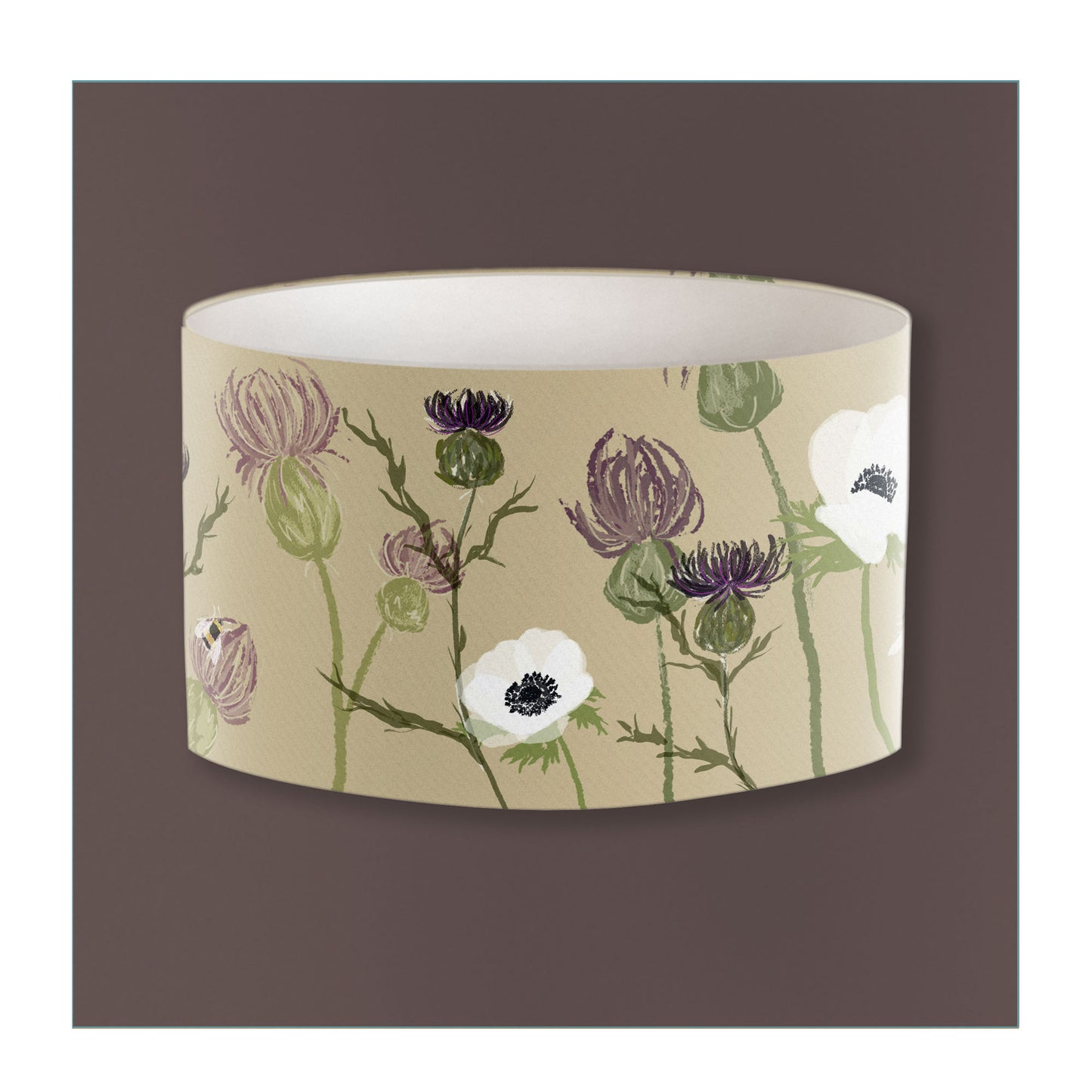 A Cream Thistle Lampshade from Harbour Lane Studio.