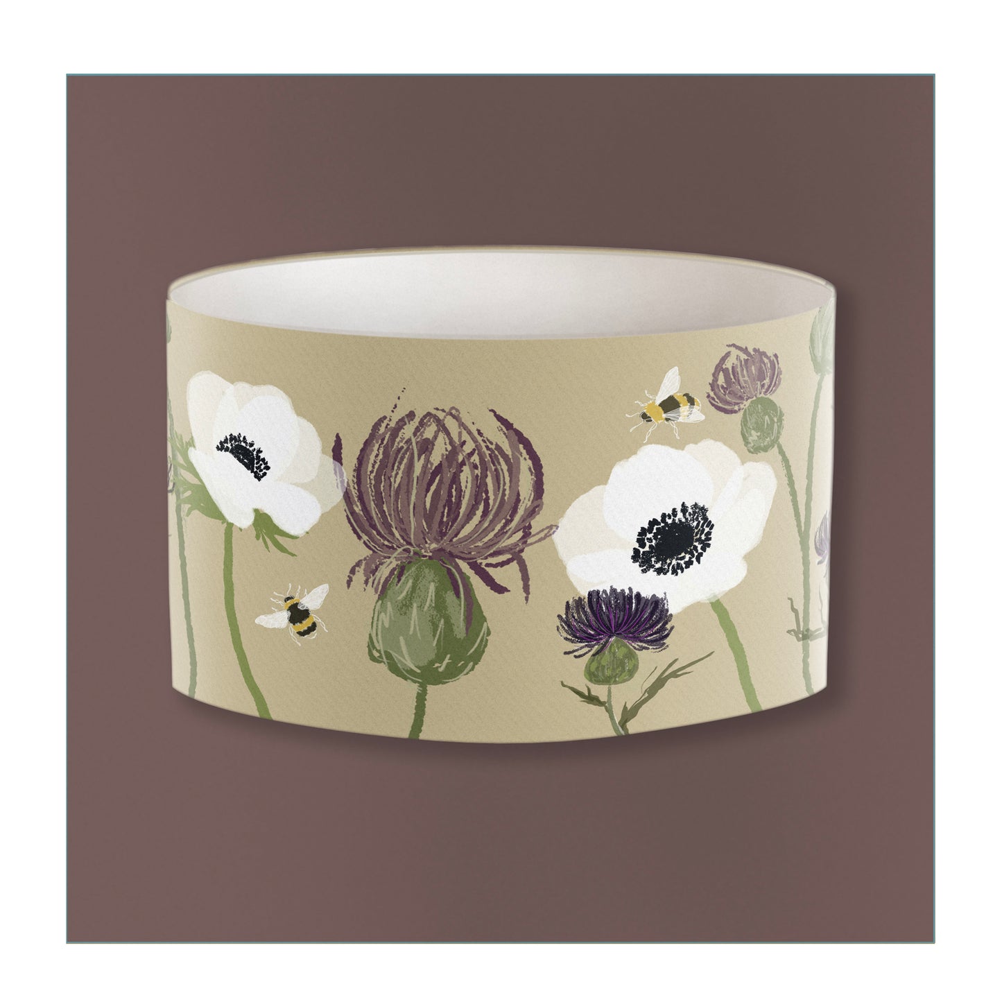 A Cream Thistle Lampshade from Harbour Lane Studio.