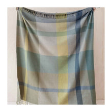  Green Oversized Patchwork Check Recycled Wool Blanket