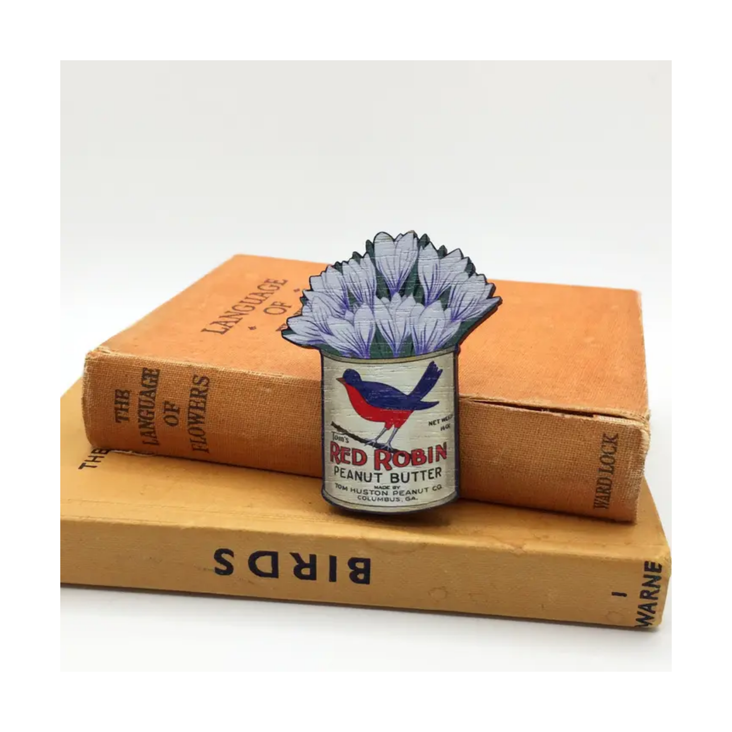 Vintage Crocus Wooden Pin Badge