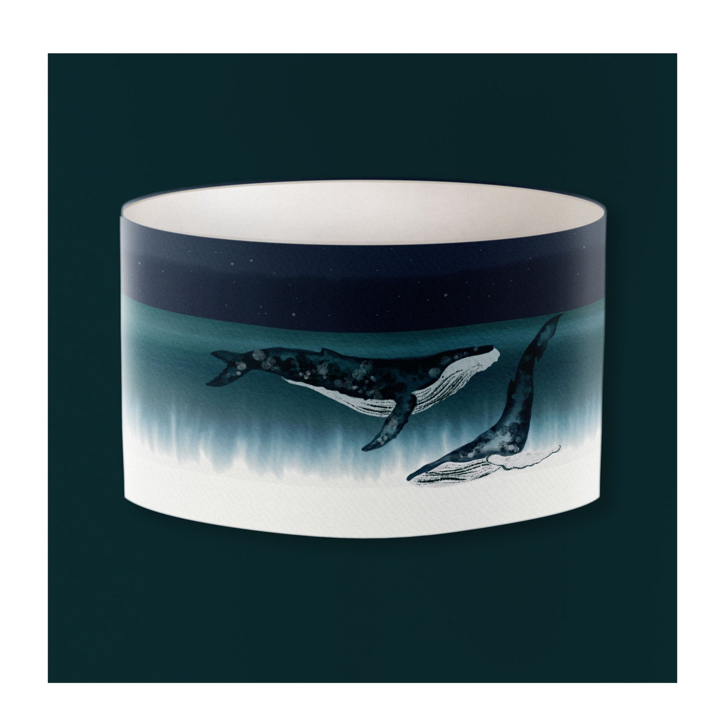 A Sea Whales Lampshade from Harbour Lane Studio.