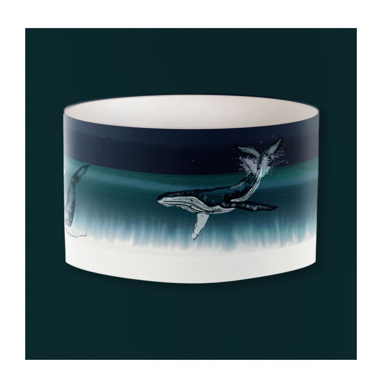 A Sea Whales Lampshade from Harbour Lane Studio.