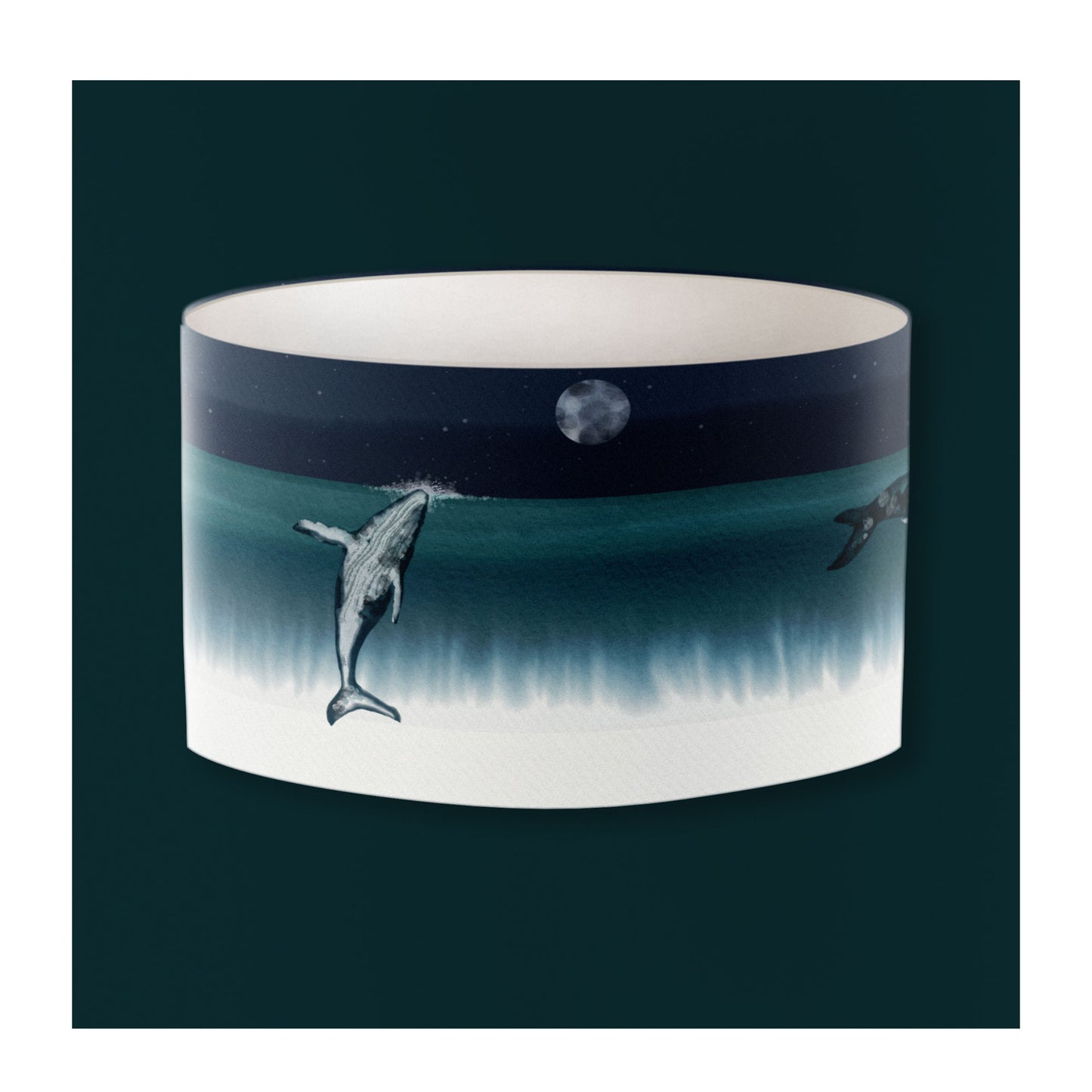 A Sea Whales Lampshade from Harbour Lane Studio.