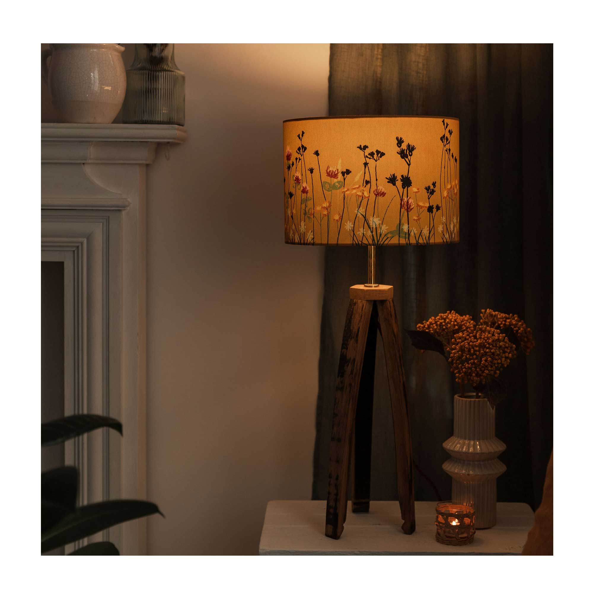 Amber Wildflower Lampshade - Main Image