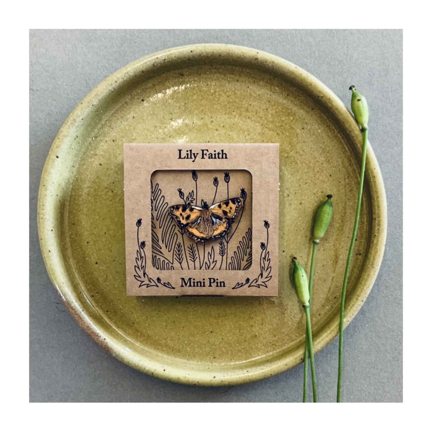 Tortoiseshell Butterfly Mini Pin