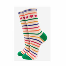  Hearts and Stripes Bamboo Ladies' Socks