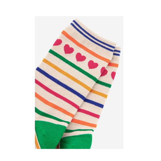Hearts and Stripes Bamboo Ladies' Socks