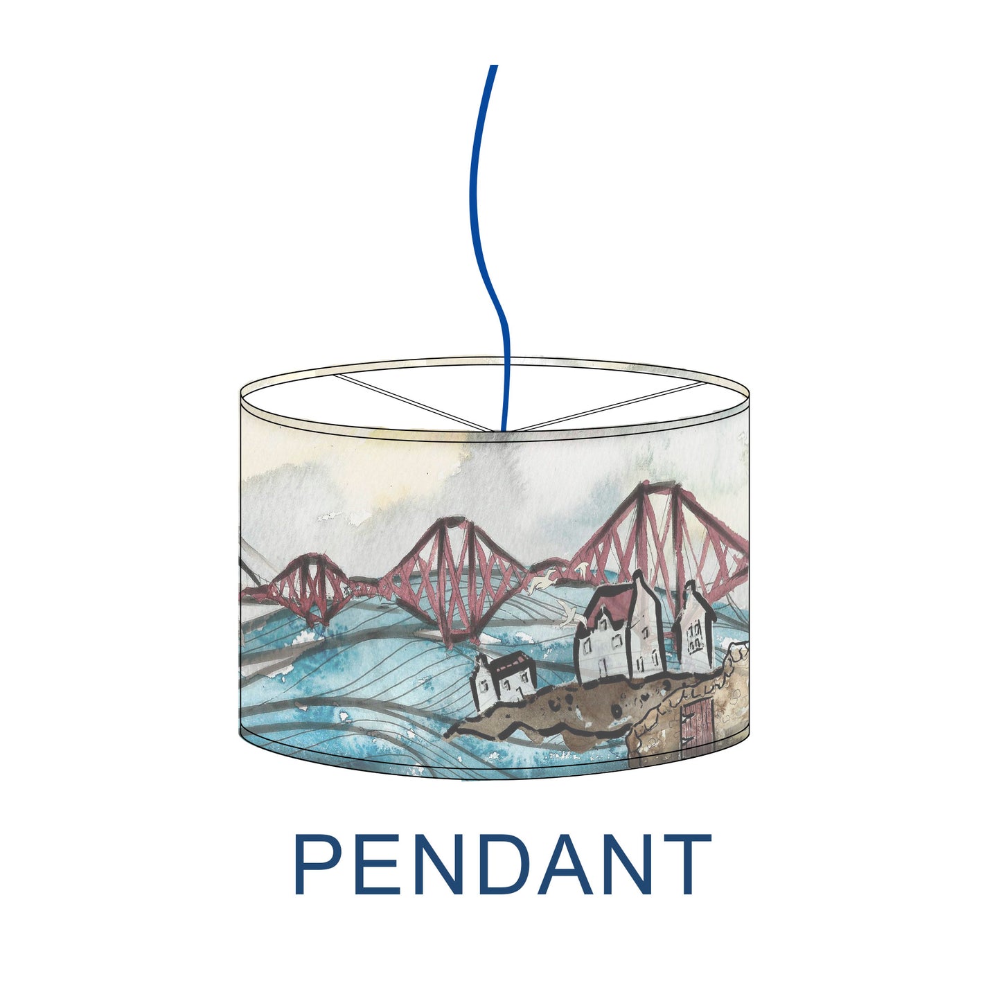 A Sea Whales Lampshade from Harbour Lane Studio.