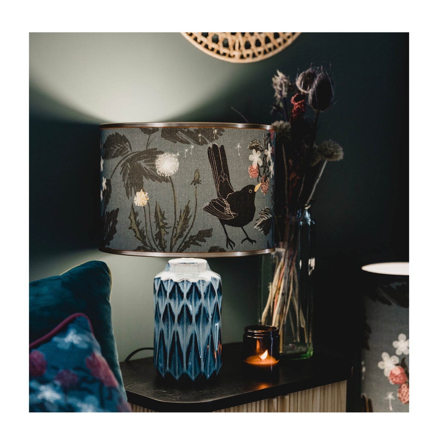 A Hedgerow Lampshade from Harbour Lane Studio.
