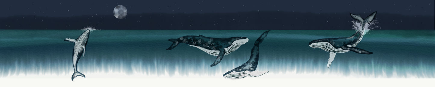 A Sea Whales Lampshade from Harbour Lane Studio.