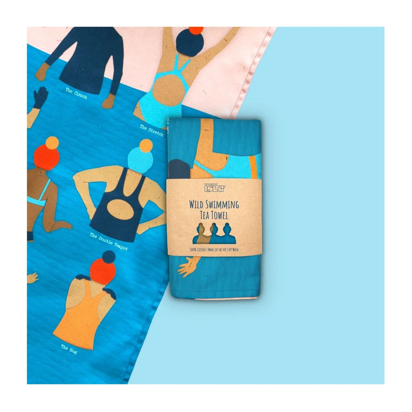 Wild Swimming Tea Towel