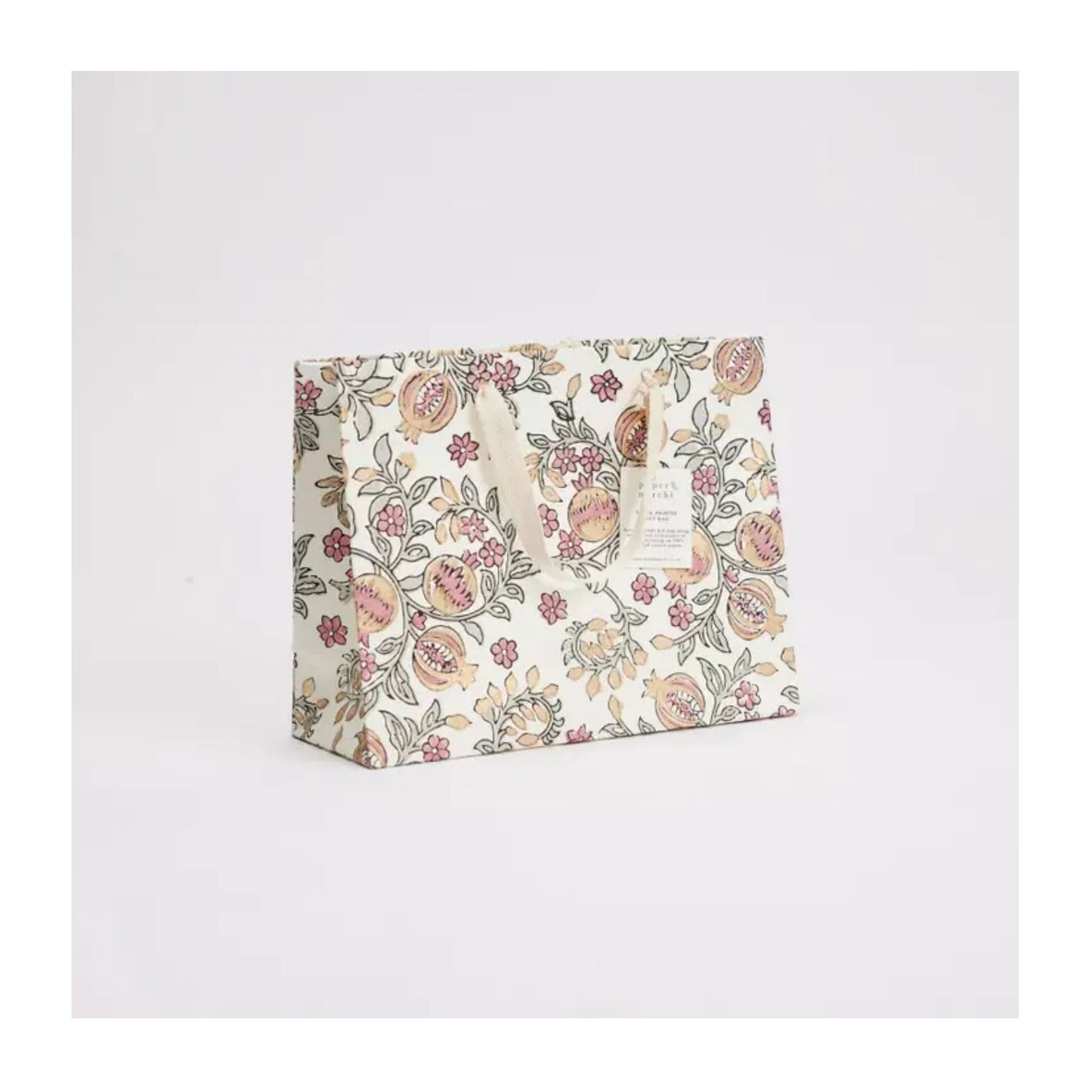 Pink Earth Pomegranate Hand Block Printed Gift Bag