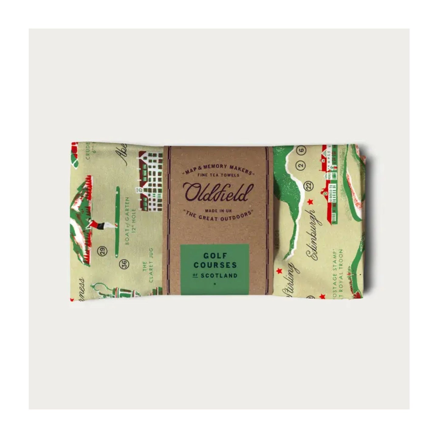 Golf Courses of Scotland Tea Towel