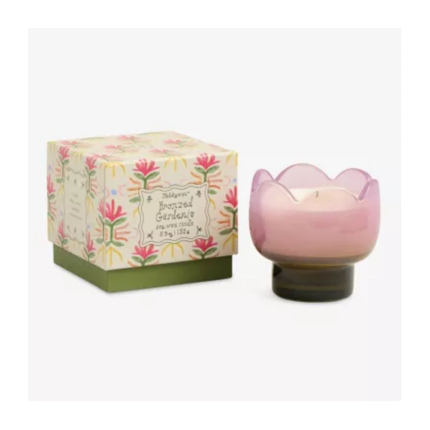 Bronzed Gardenia Tulip Glass Candle