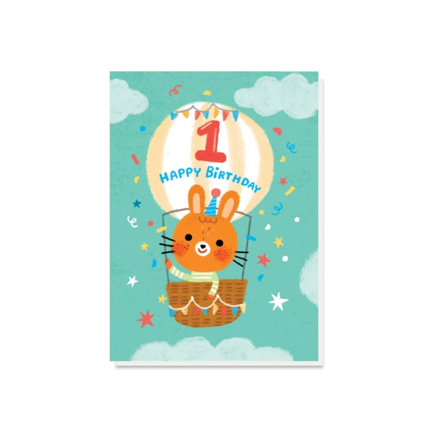 1st Birthday Hot Air Balloon Card
