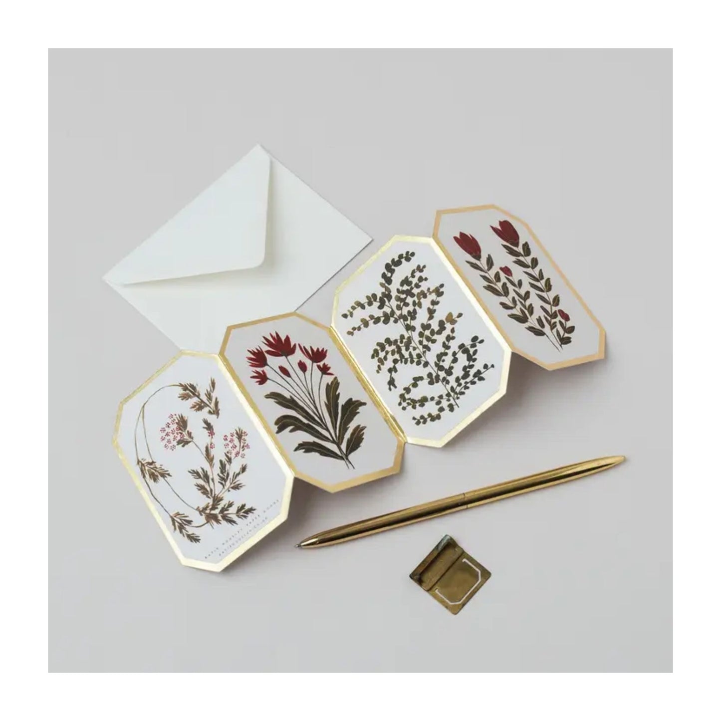 Red Flower Mini Concertina Card