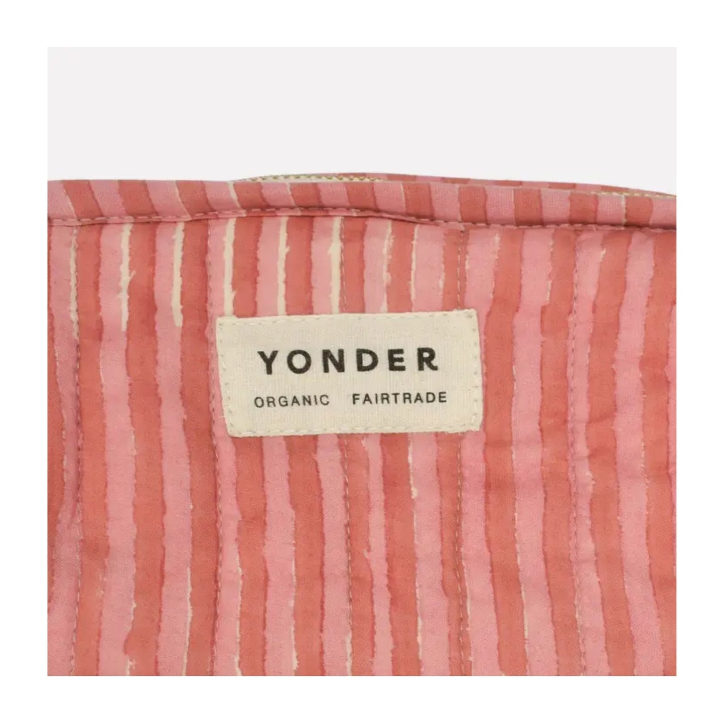 Rhubarb Stripe Quilted Zip Up Bag