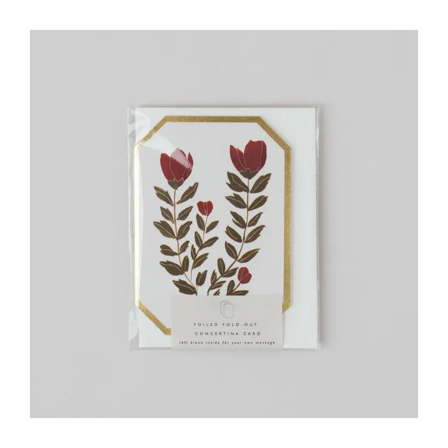 Red Flower Mini Concertina Card