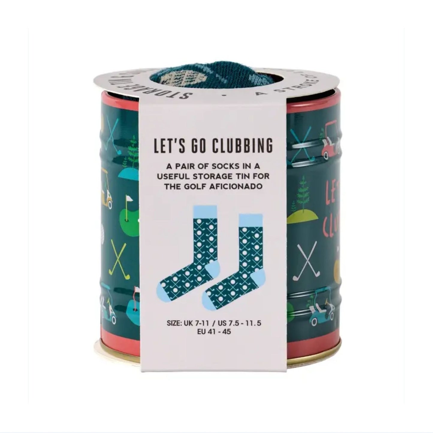 Lets Go Clubbing Socks in a Tin