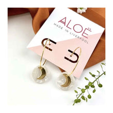  Disc and Moon Hoop Earrings