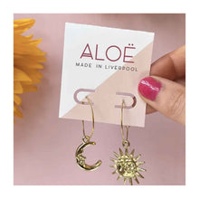  24k Gold Plated Sun & Moon Hoops