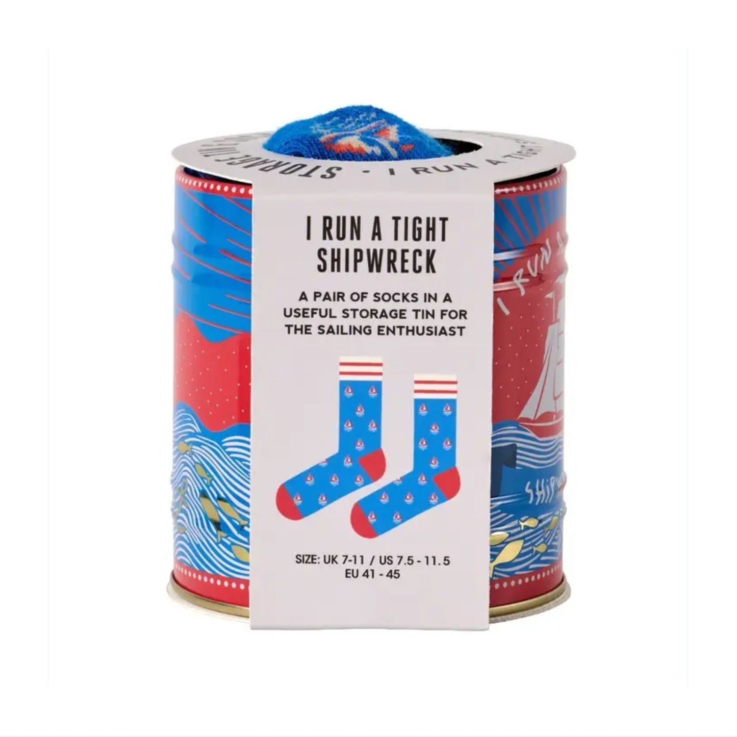 Shipwreck Socks in a Tin