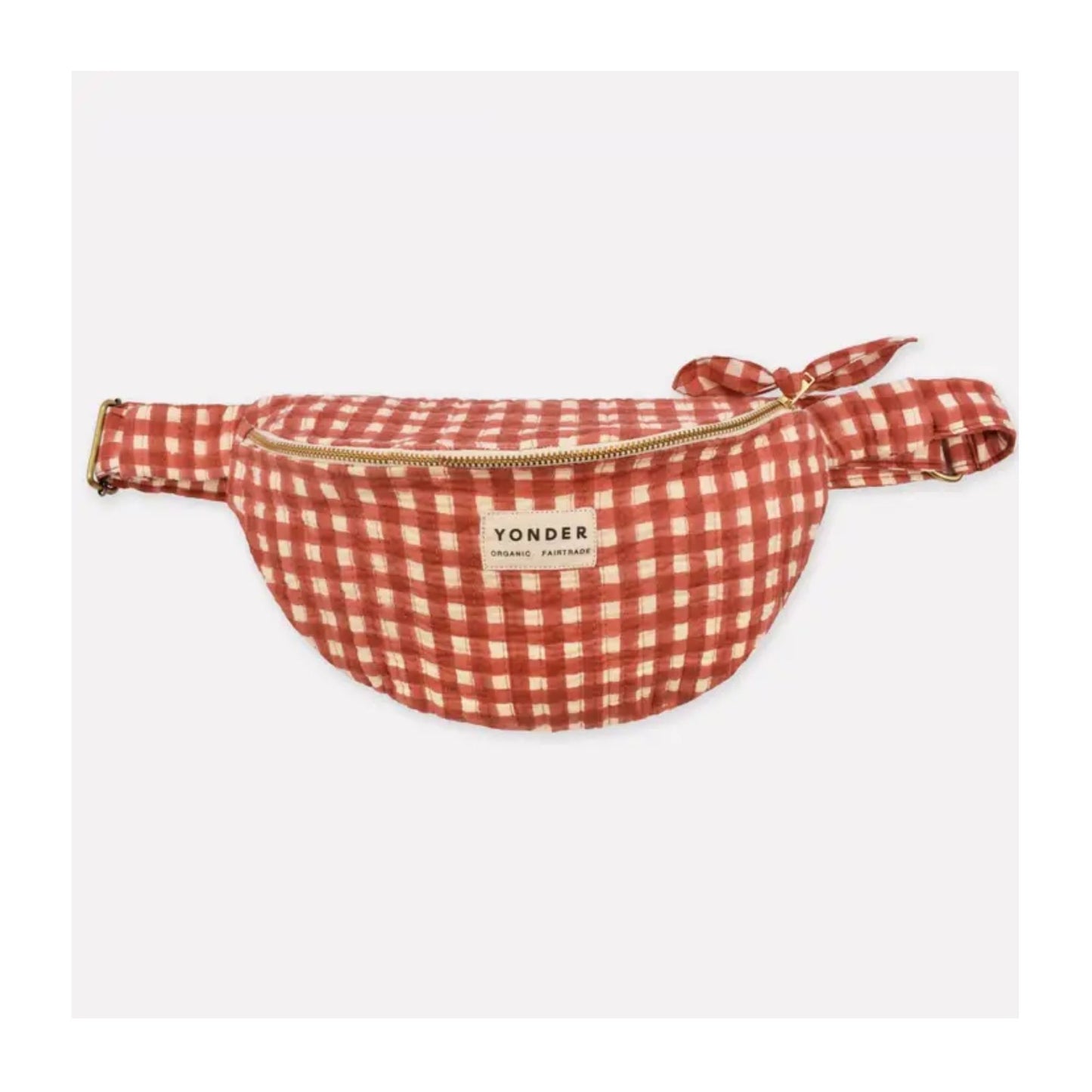Ginger Gingham Cotton Quilted Bumbag