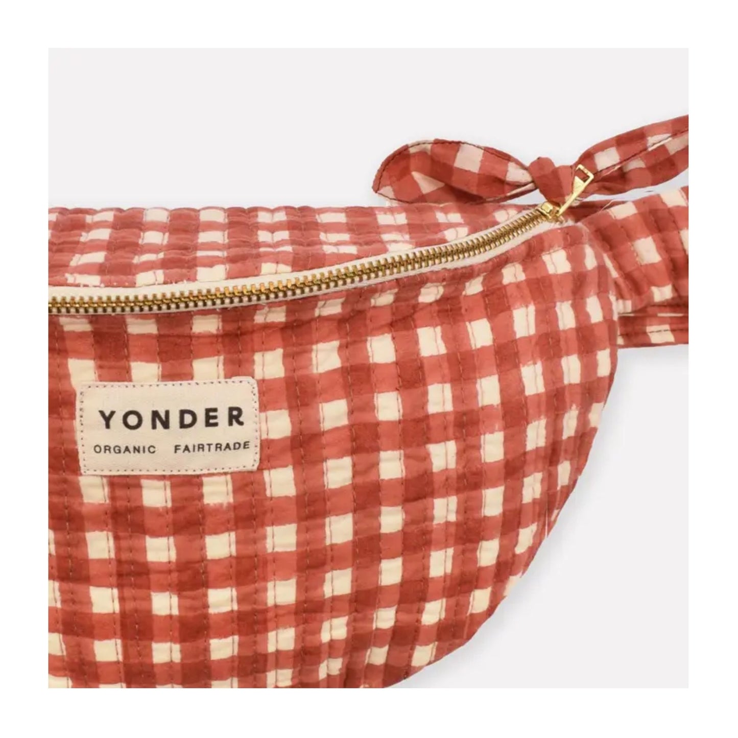 Ginger Gingham Cotton Quilted Bumbag