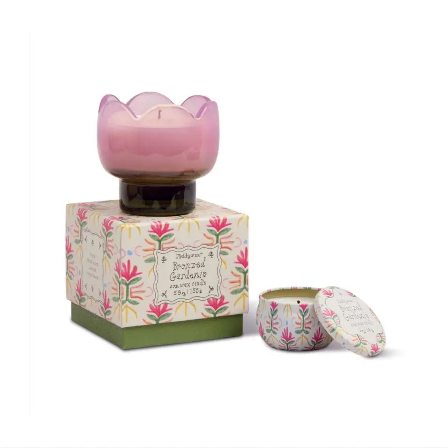 Bronzed Gardenia Tulip Glass Candle