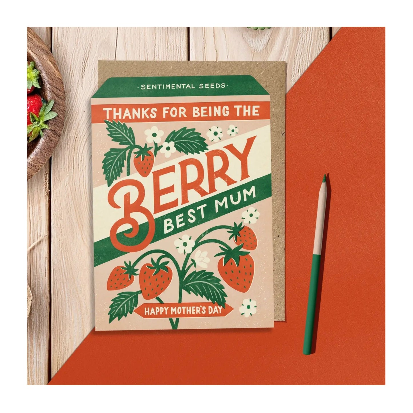 Berry Best Mum Vintage Seed Packet Card