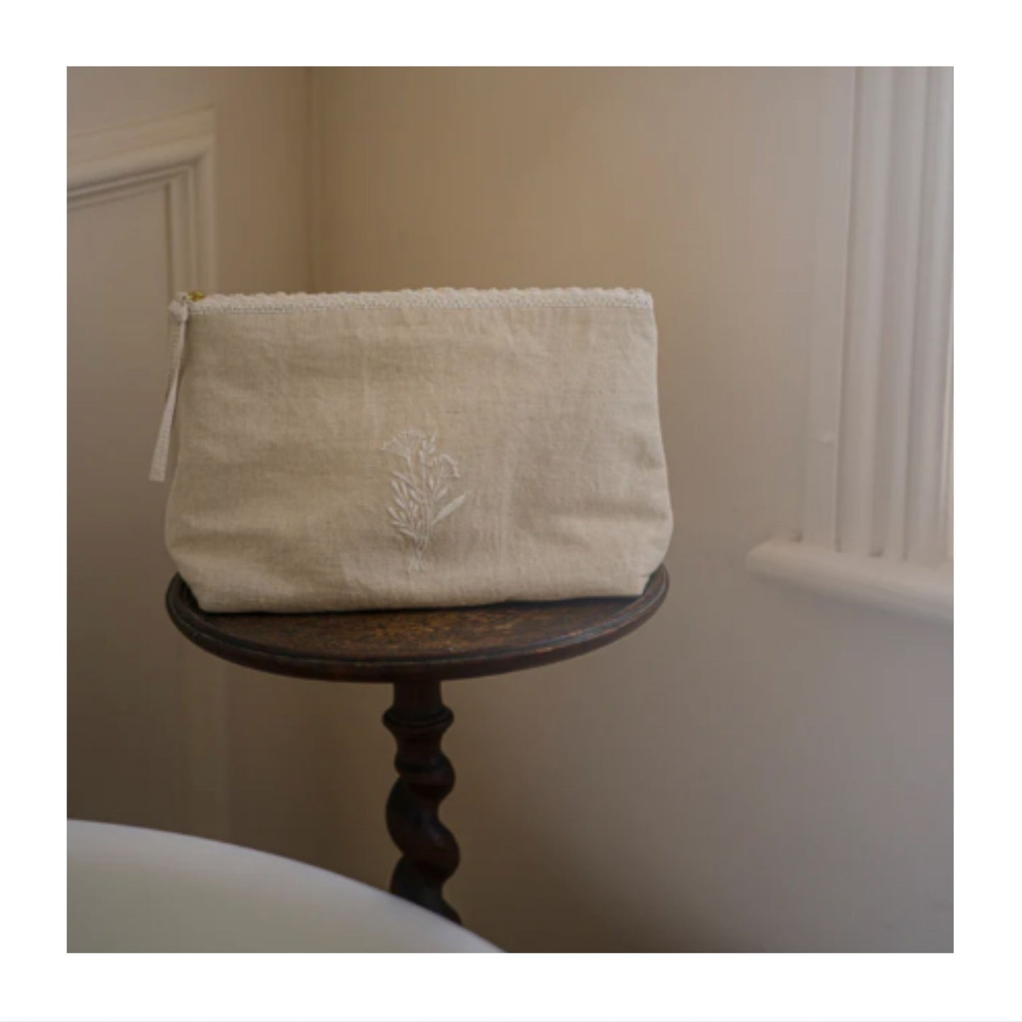 Linen & Lace Cosmetic Pouch