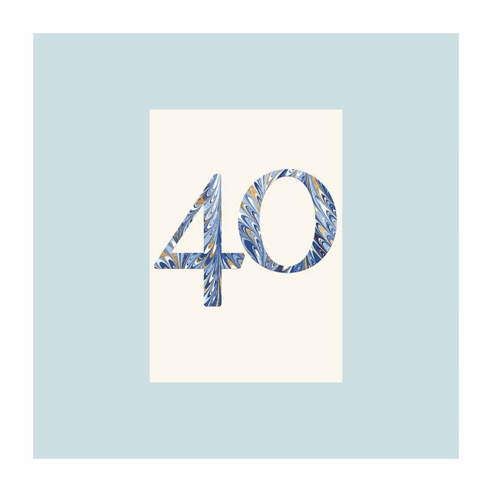 Marbled 40th Birthday Card