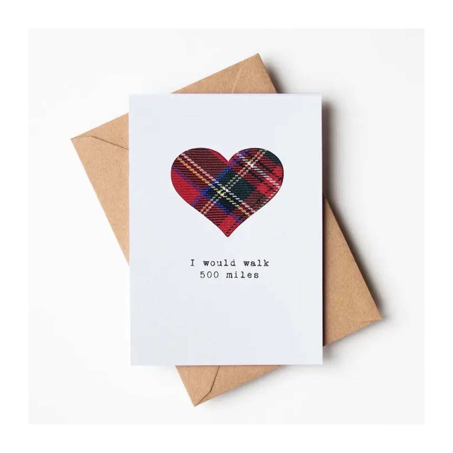 I Would Walk 500 Miles Scottish Tartan Love Anniversary Card