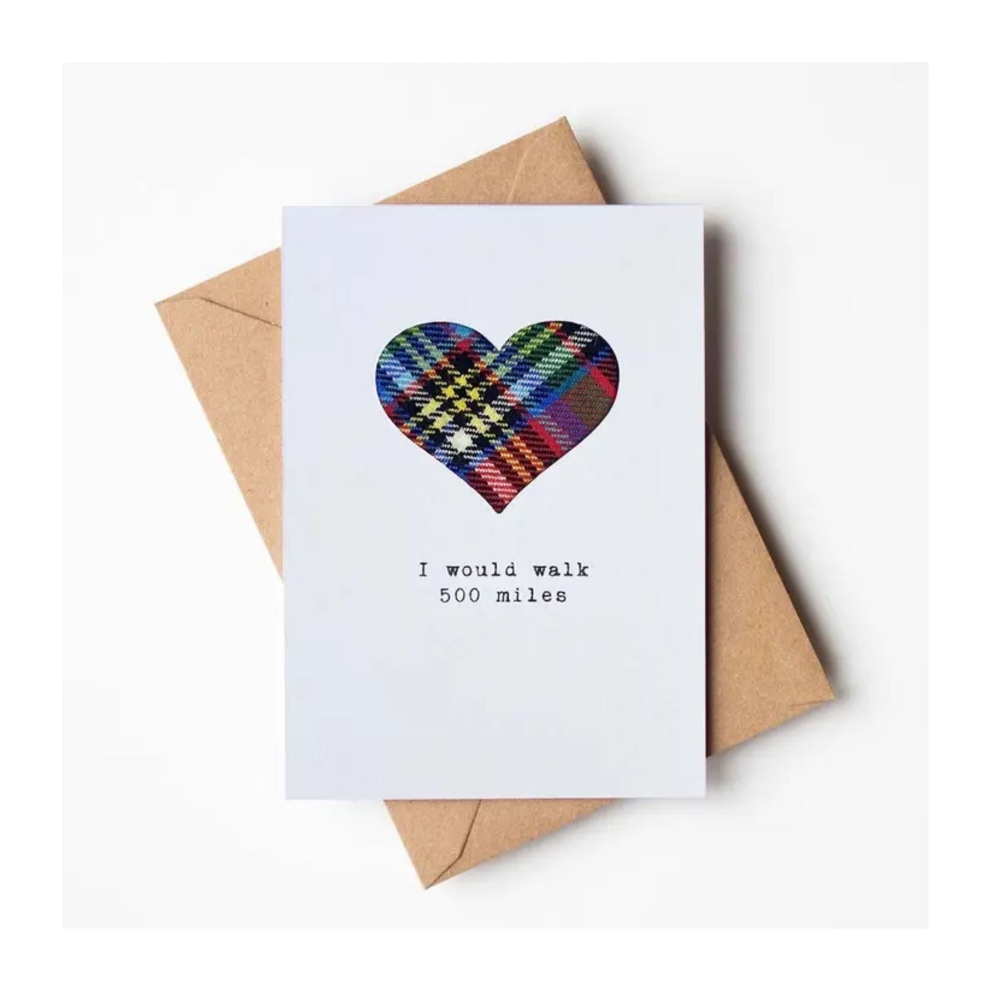 I Would Walk 500 Miles Scottish Tartan Love Anniversary Card