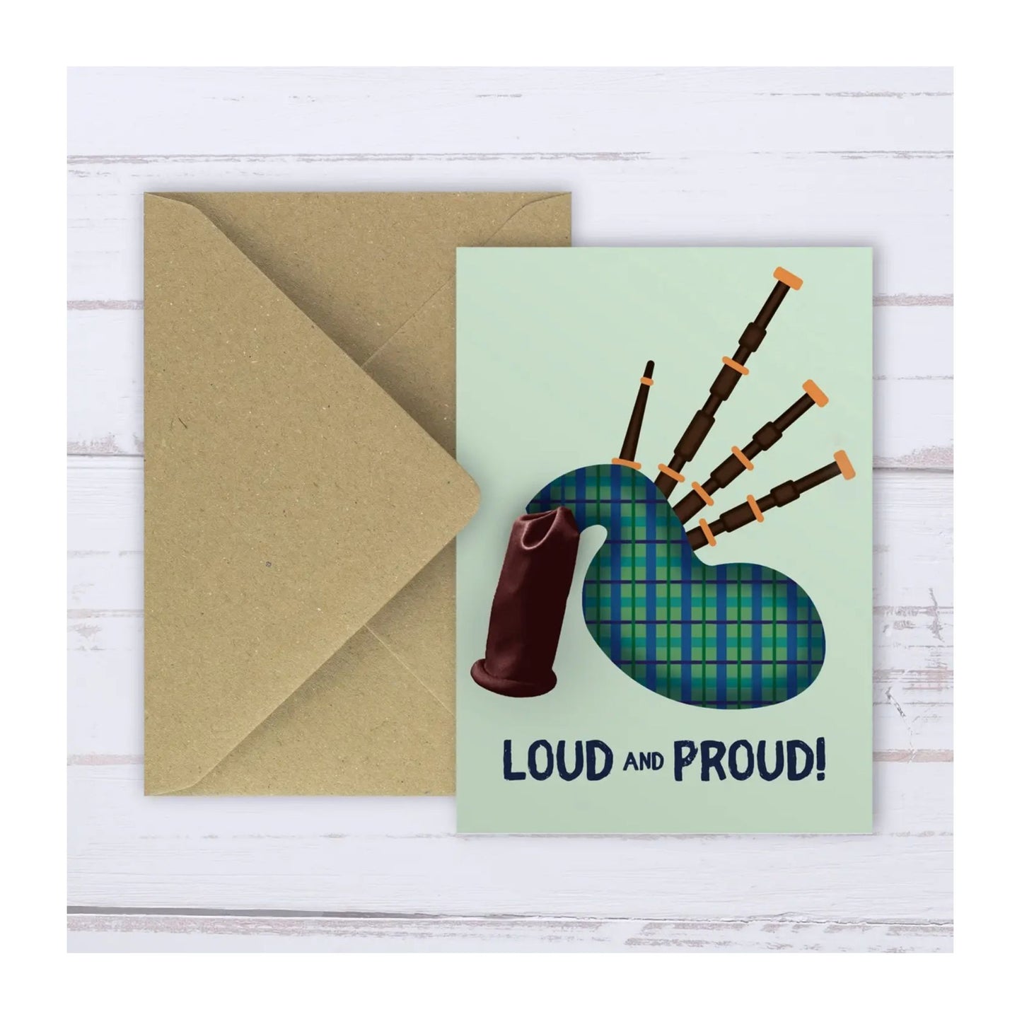 Scottish Bagpipe Balloon Card