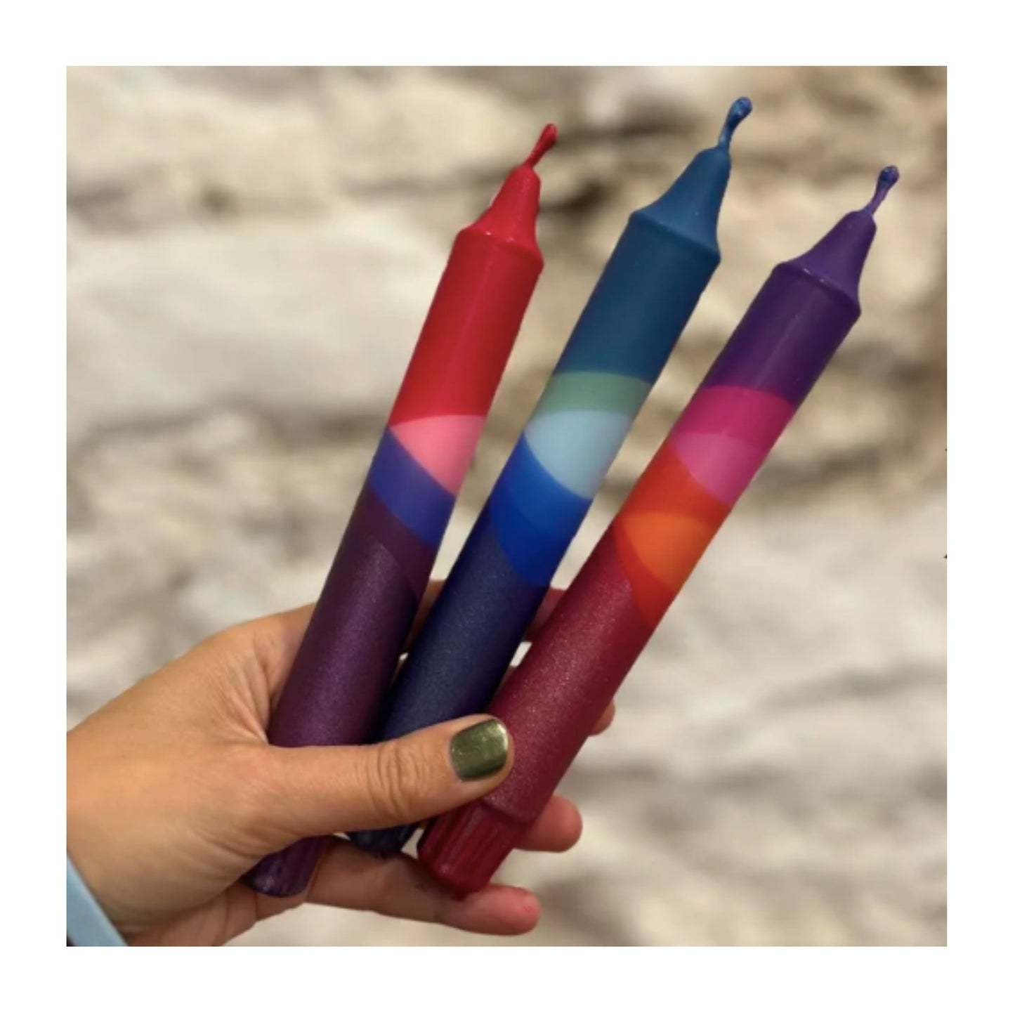 Metallic Winter Mood Dinner Candles