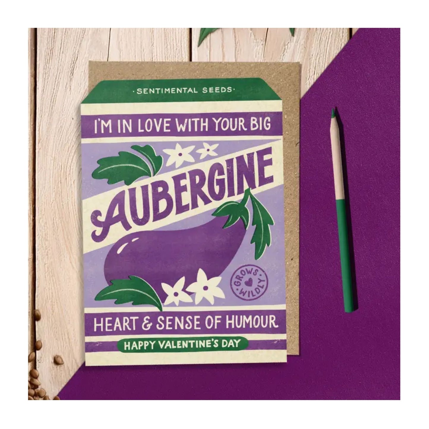 Aubergine Valentines Card
