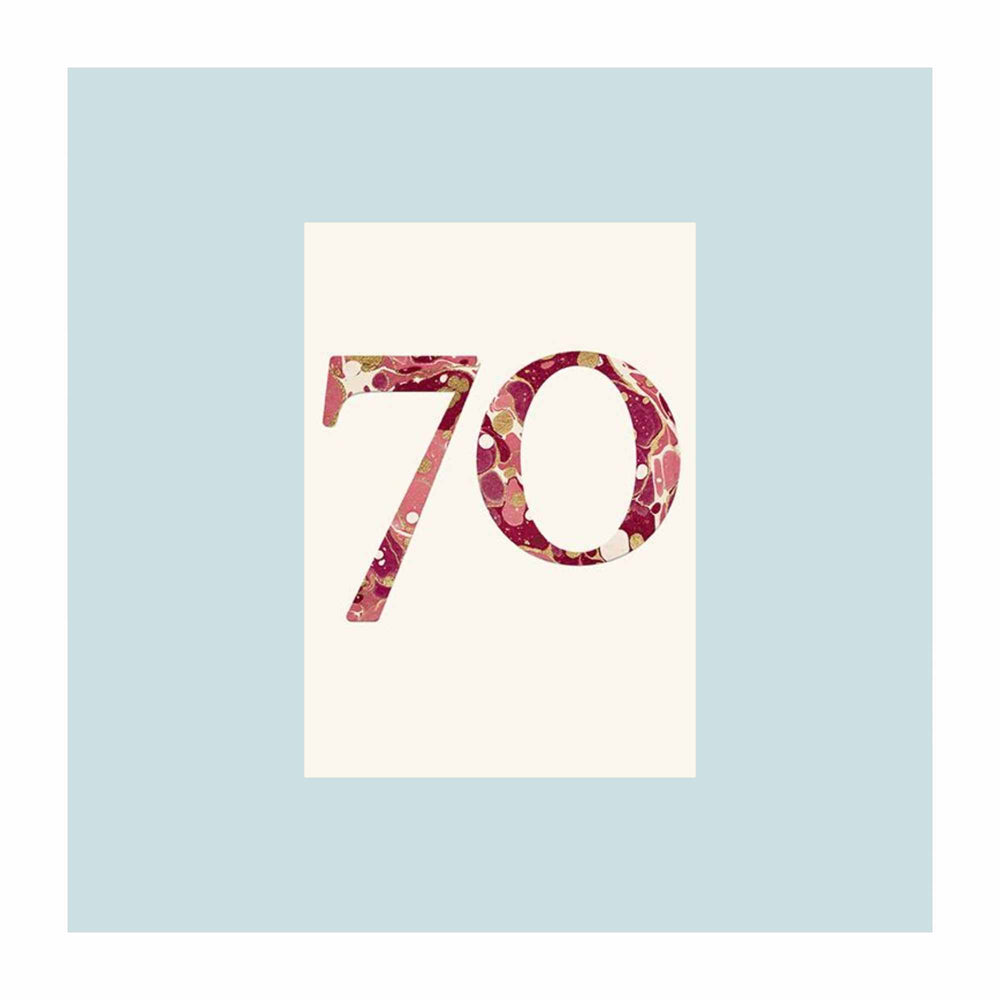 Marbled 70th Birthday Card