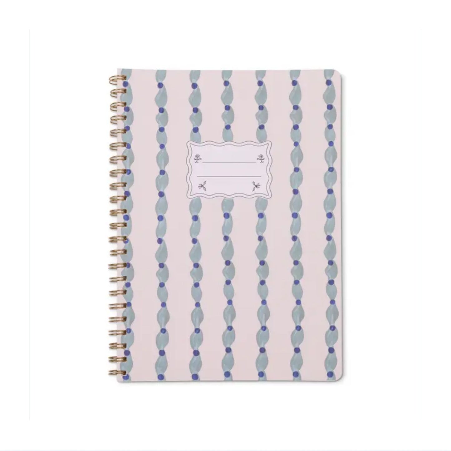 Wavy Blue A4 Wire Notebook