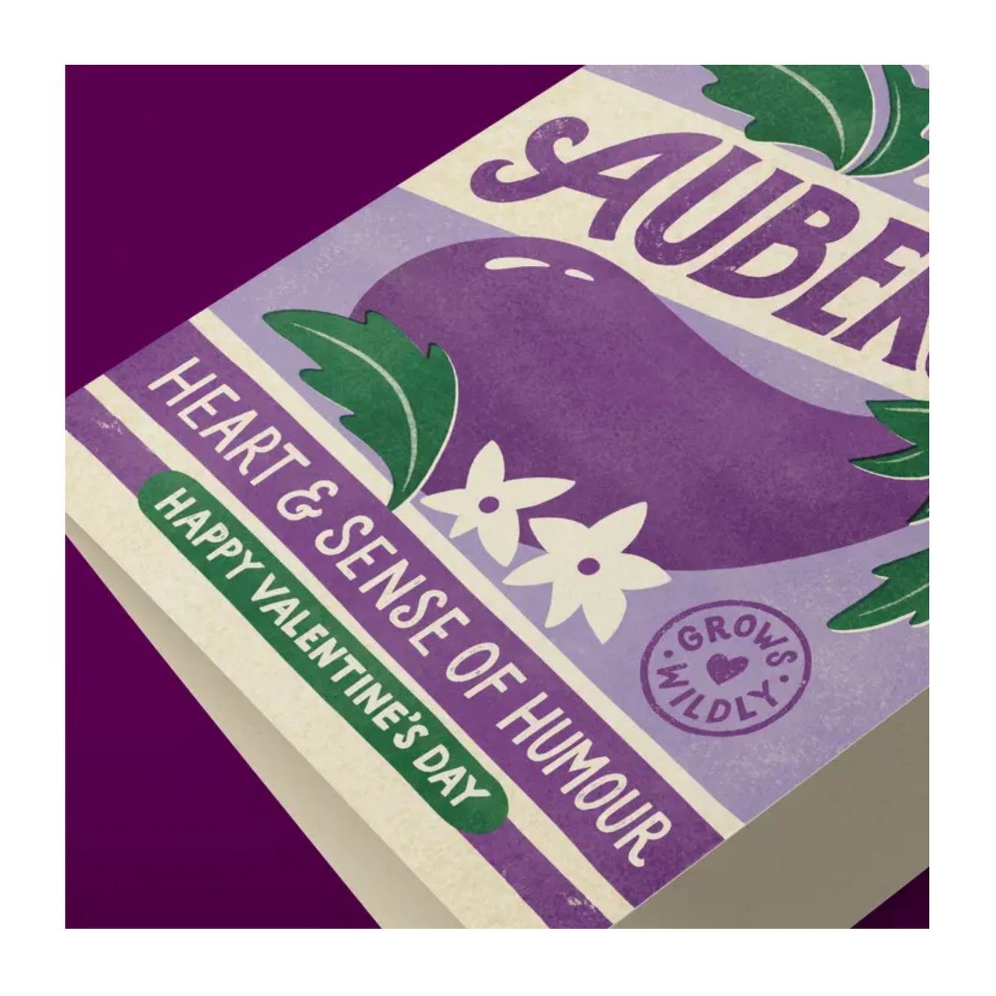 Aubergine Valentines Card