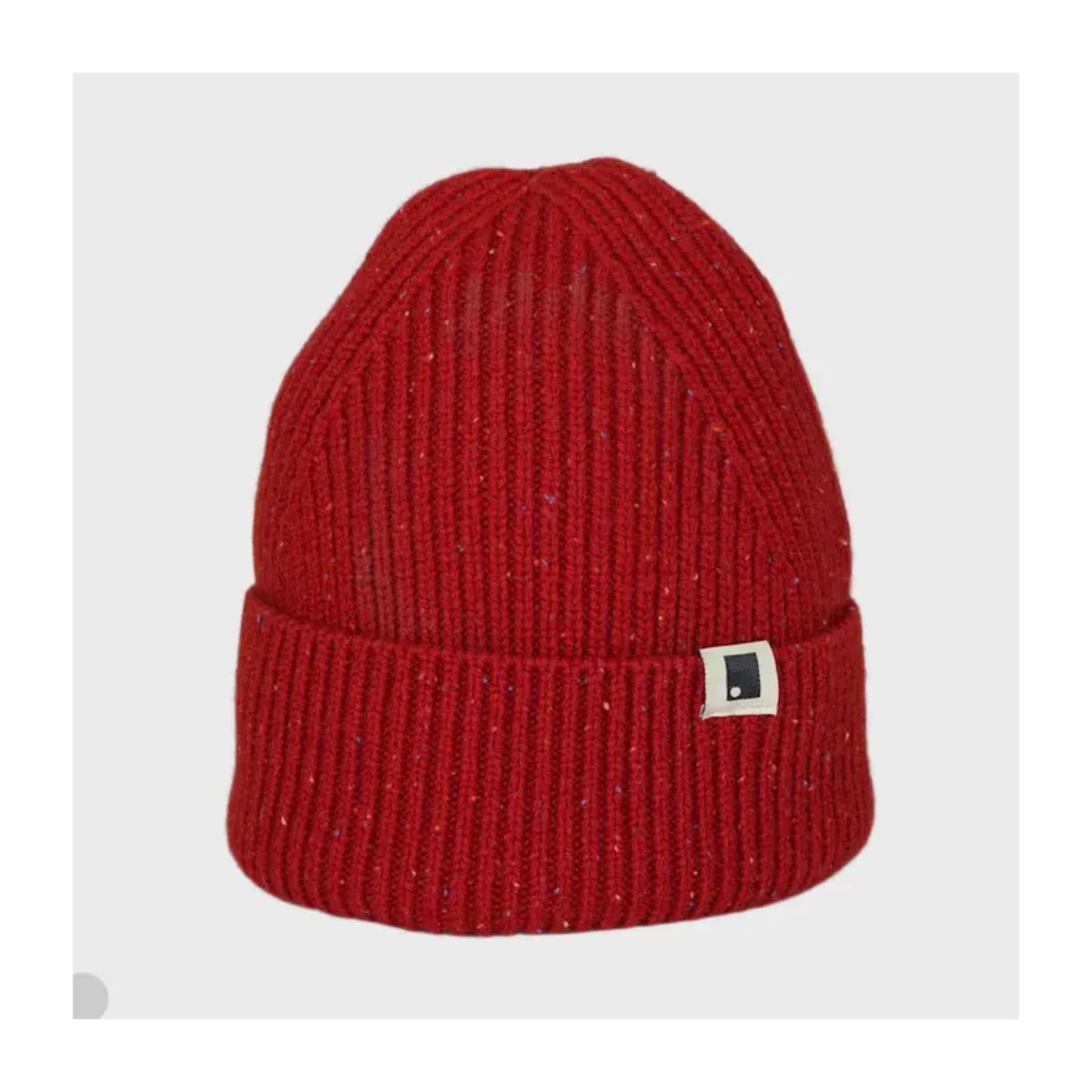 Red Moorland Wool Rib Beanie