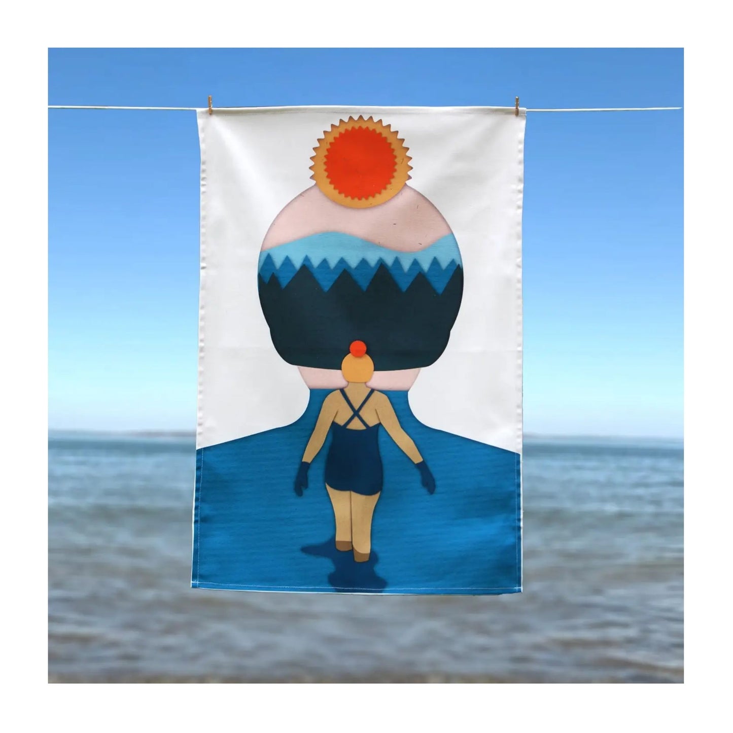 Wild Swimming Loch Tea Towel