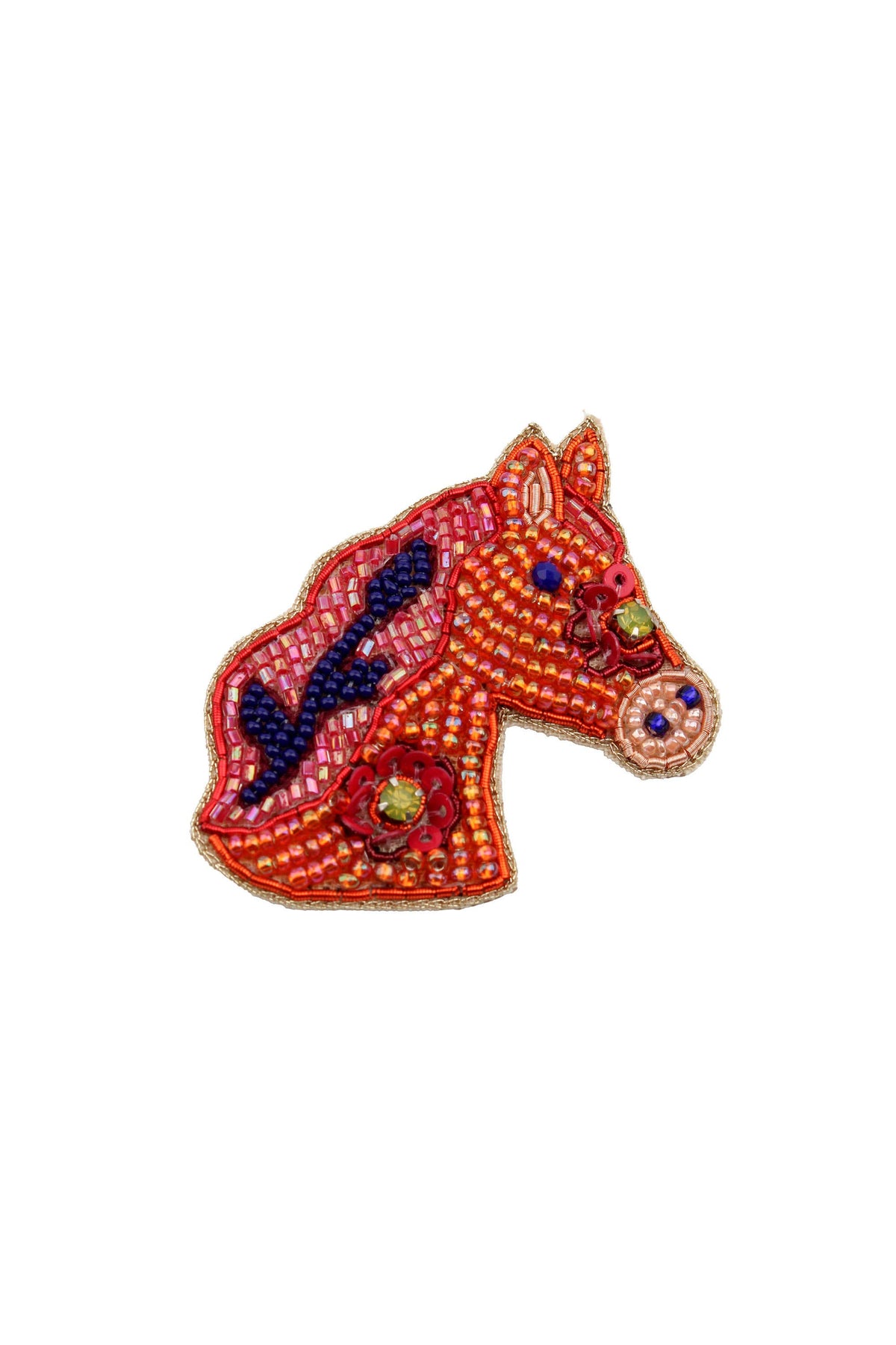 Folk Horse Head Brooch