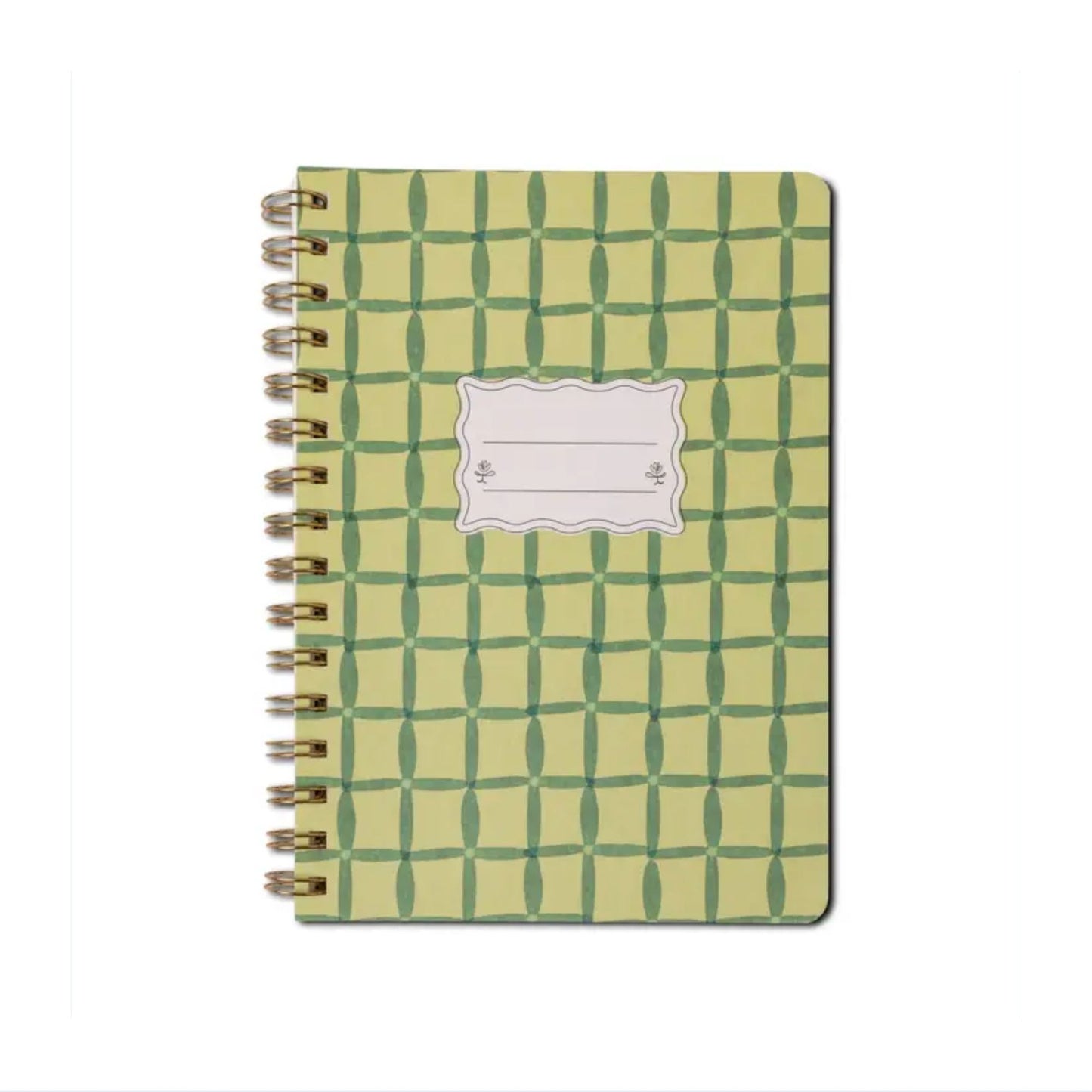 Green Lattice A5 Wire Notebook