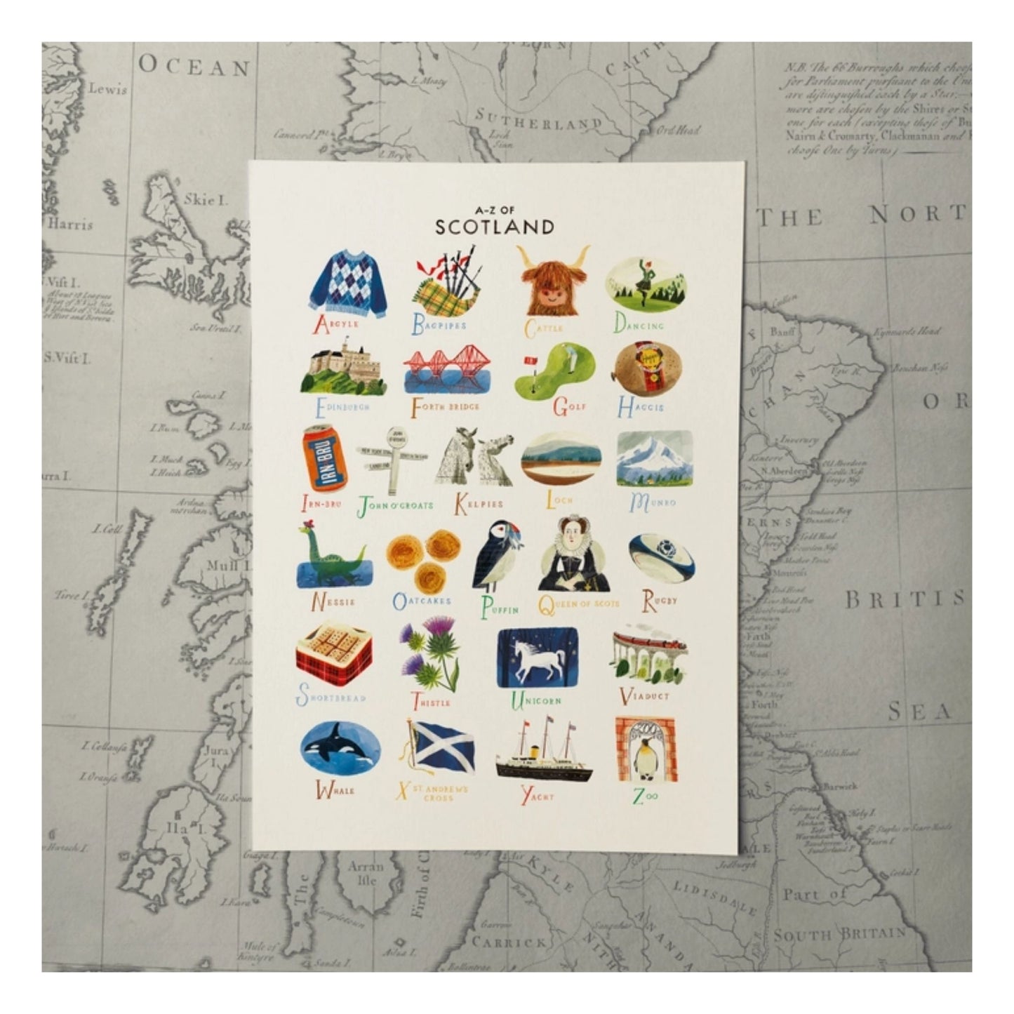 A-Z of Scotland Print