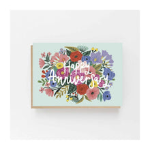  Happy Anniversary Floral Greeting Card