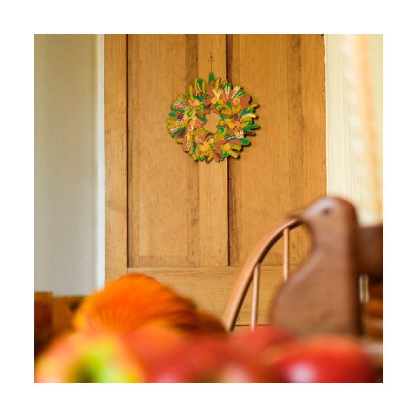 Autumn Blooms Screen Printed Wreath