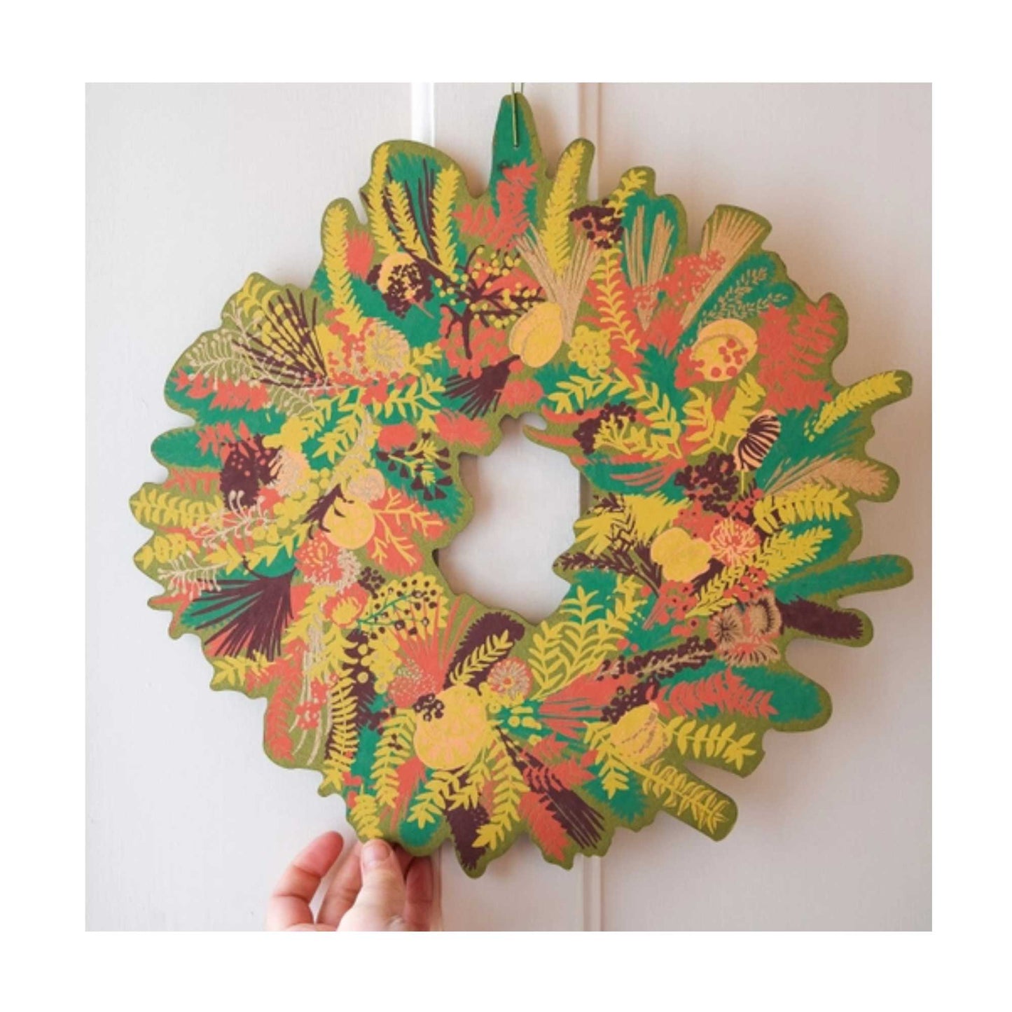 Autumn Blooms Screen Printed Wreath